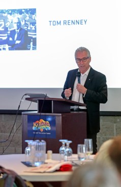 teck-olympic-hockey_9323 Tom Renney speaks to coaches at the Teck Coaching Series in Kamloops, BC on December 3, 2016 Photo: Allen Douglas