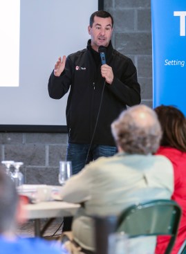 Marty Turco Teck Coaching Series Marty Turco speaks to coaches at the Teck Coaching Series in Kamloops, BC on December 3, 2016 (photo: Allen Douglas)