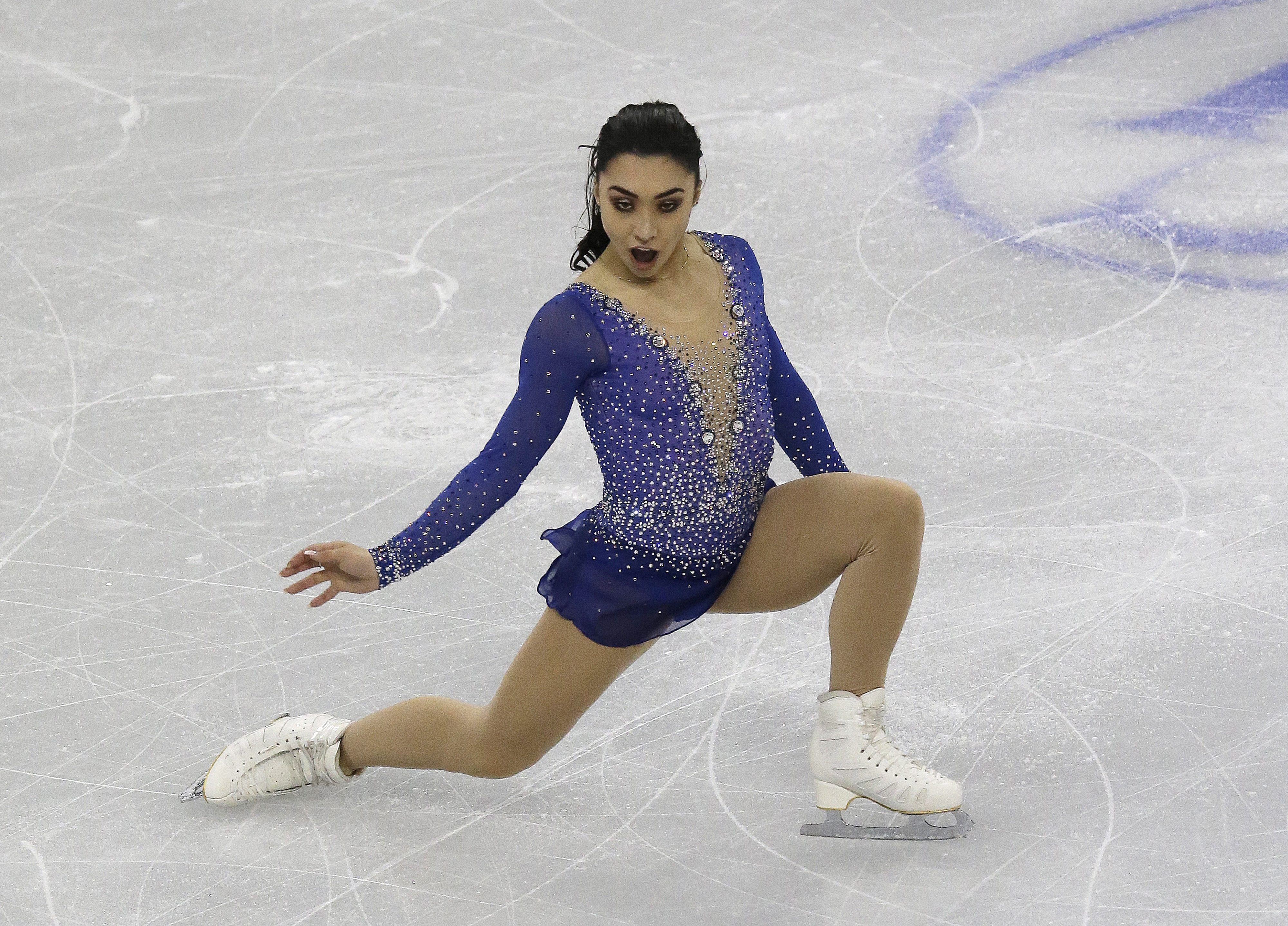 Silver medalist Gabrielle Daleman of Canada competes in the Ladies Free Skating at the ISU Four Continents Figure Skating Championships in Gangneung, South Korea, Saturday, Feb. 18, 2017. (AP Photo/Ahn Young-joon)