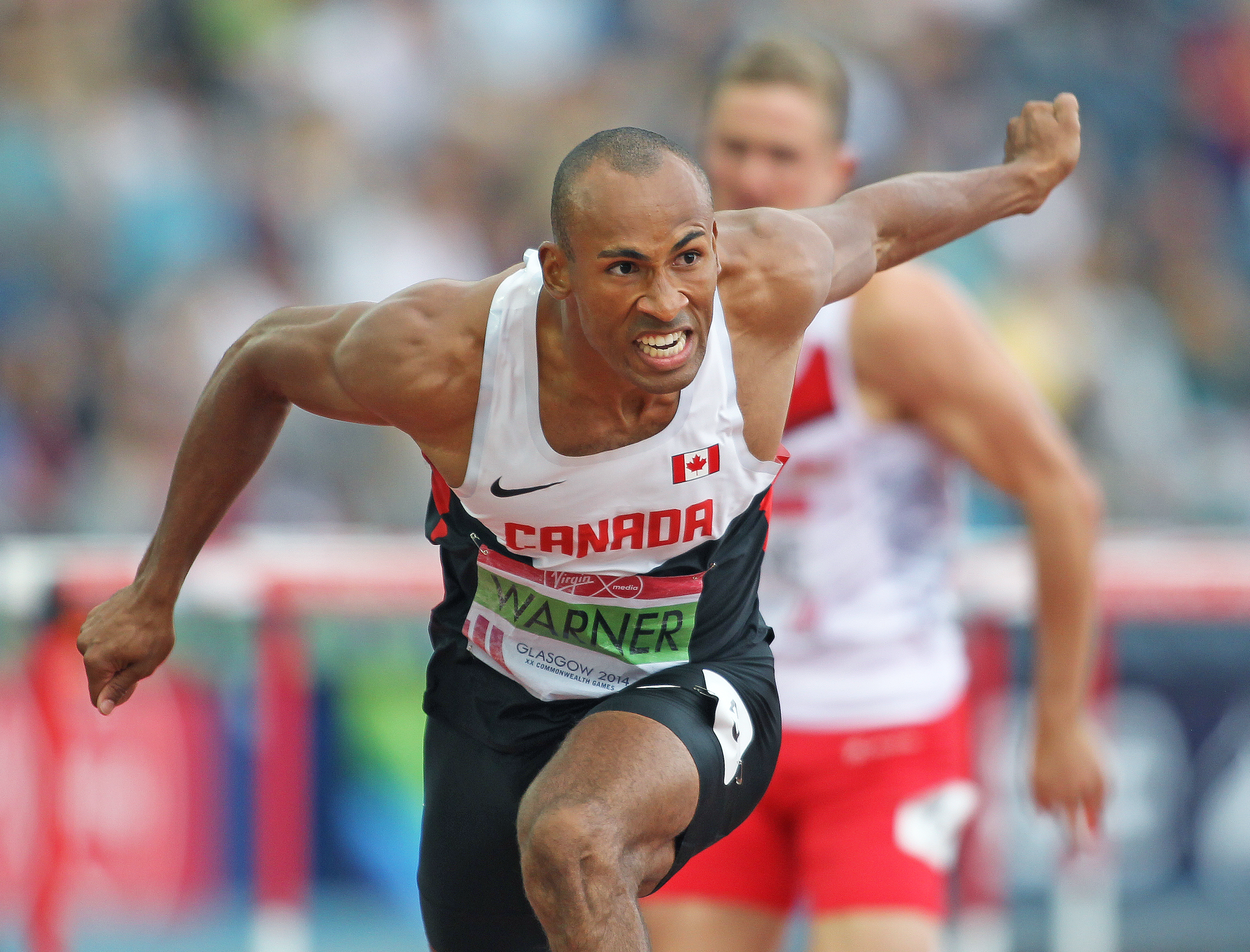 Damien Warner competes in the decathlon at the 2014 Commonwealth Games in Glasgow Photo: Claus Andersen