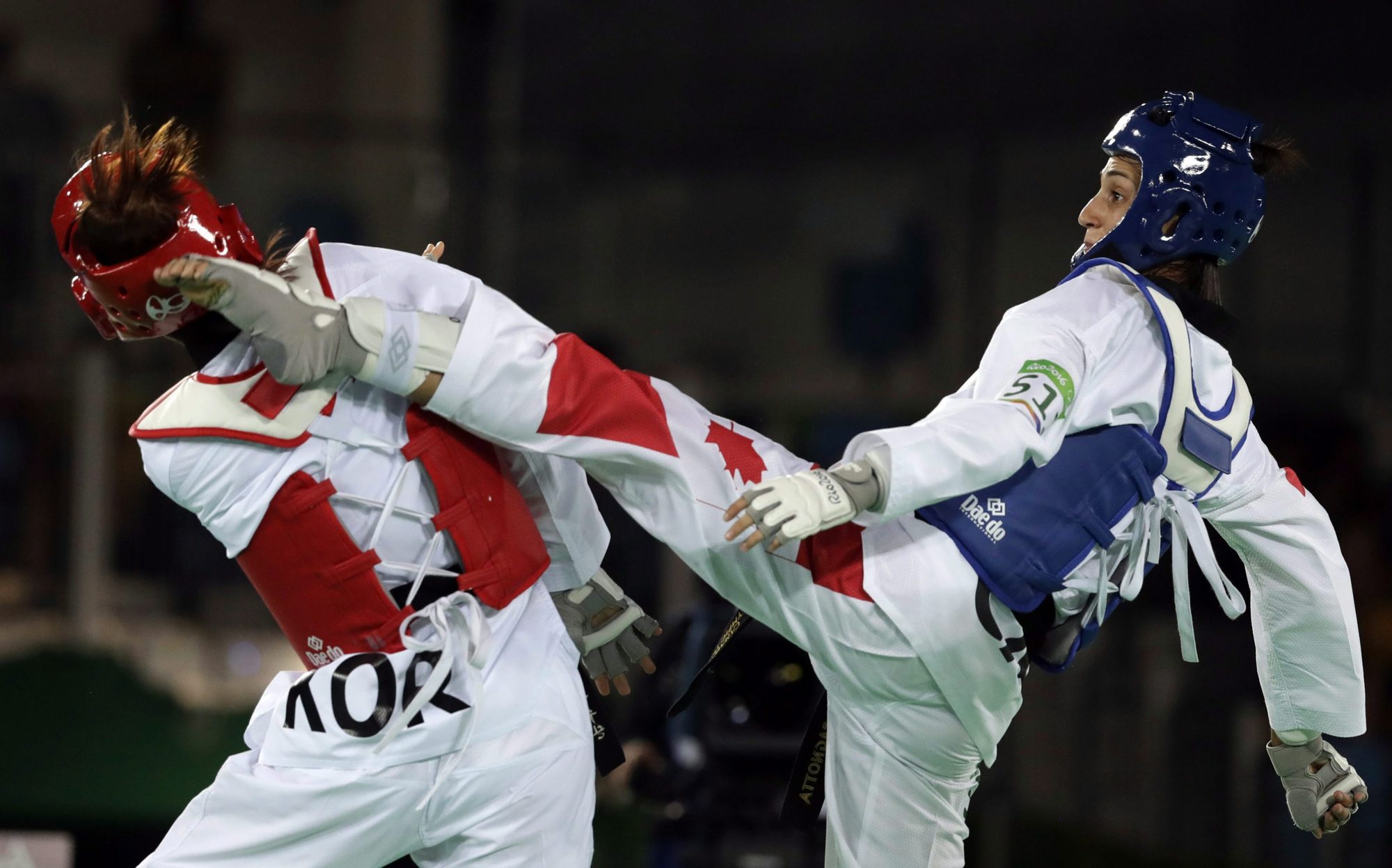 Melissa Pagnotta competes in taekwondo