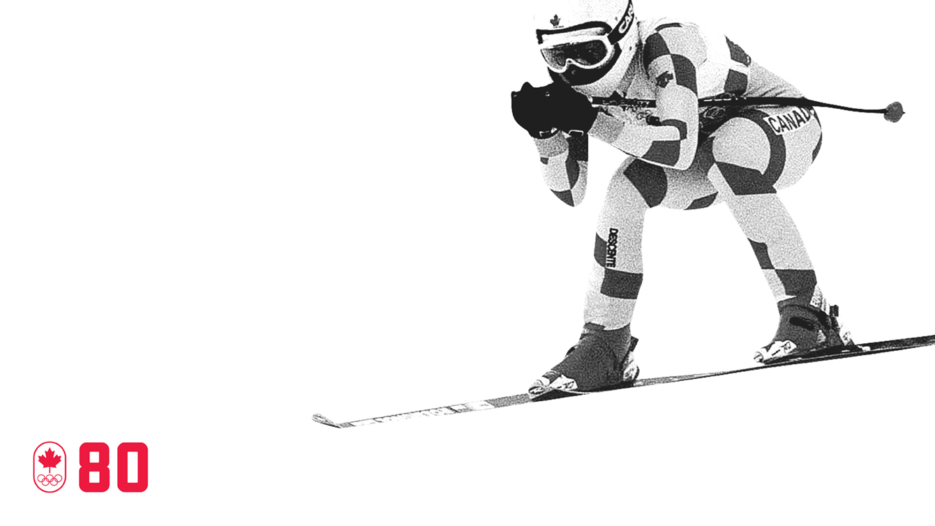 Less than a month before her Olympic debut, Karen Percy underwent surgery to repair a broken thumb. Undeterred, the alpine skier won two of Canada’s five medals at Calgary 1988, capturing bronze in both the downhill and the super-G. BE DETERMINED
