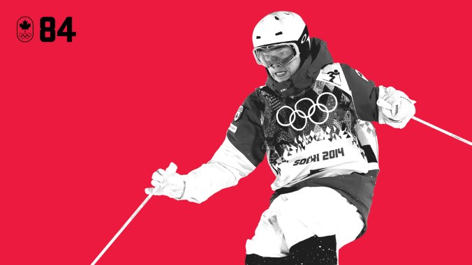 100-countdown-84-hor For three seasons, mogulist Mikaël Kingsbury rarely missed a podium while racking up win after win. But at Sochi 2014 he finished second to teammate Alex Bilodeau. Both gave credit where it was due: Bilodeau to Kingsbury for pushing him to be better and Kingsbury to Bilodeau for his incredible run. BE RESPECTFUL