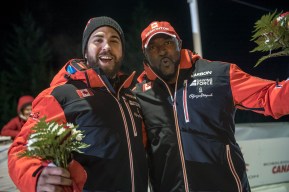 Team Canada - Chris Spring and Neville Wright celebrate their victory