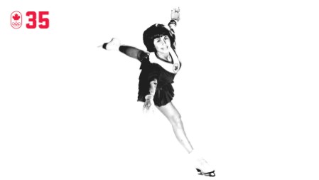 100 COUNTDOWN 35 HOR Two decades before Petra Burka won bronze at Innsbruck 1964, figure skating helped her mother Ellen survive the Holocaust when she registered herself as Dutch champion at a concentration camp. After arriving in Canada in the 1950s, Ellen coached Petra as she became the first woman to land a triple jump in competition. BE BRAVE