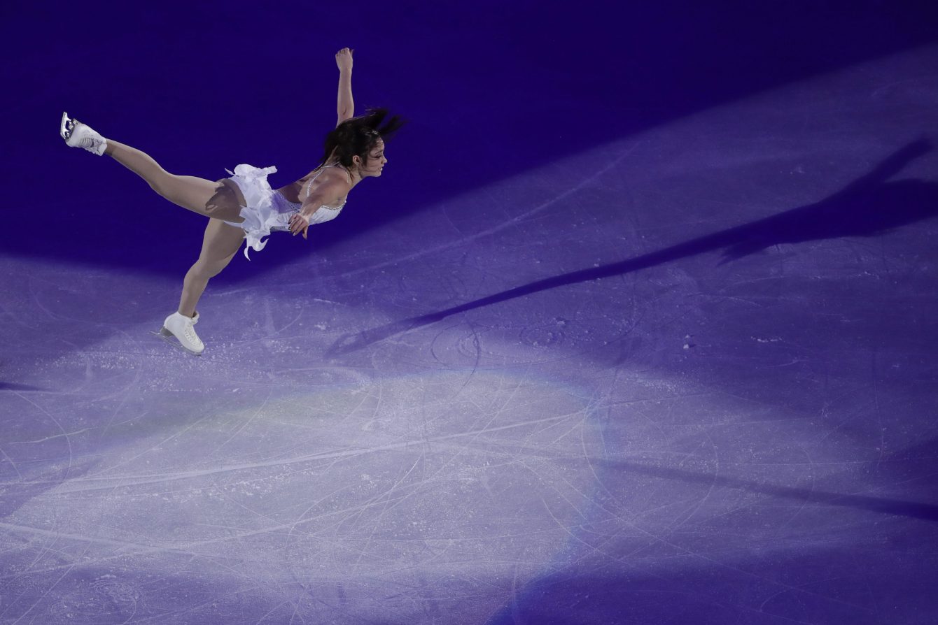 Kaetlyn Osmond of Canada performs during the figure skating exhibition gala in the Gangneung Ice Arena at the 2018 Winter Olympics in Gangneung, South Korea, Sunday, Feb. 25, 2018. (AP Photo/Felipe Dana)