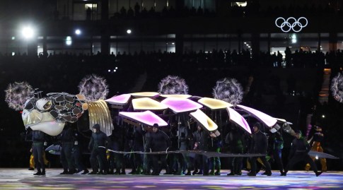 Performers participate in the closing ceremony of the 2018 Winter Olympics in Pyeongchang, South Korea, Sunday, Feb. 25, 2018. (AP Photo/Kirsty Wigglesworth)