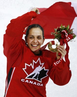 Danielle Goyette Canada's Danielle Goyette shows off her medal