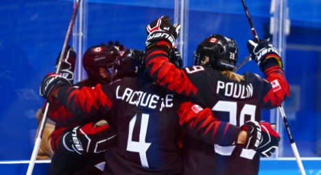 Team Canada hockey Brigette Lacquette Marie-Philip Poulin PyeongChang 2018 Team Canada hockey Brigette Lacquette Marie-Philip Poulin PyeongChang 2018
