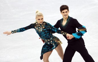 Team Canada's Piper Gilles and Paul Poirier skate in the ice dance short program at PyeongChang 2018, Monday, February 19, 2018. COC Photo by Vaughn Ridley