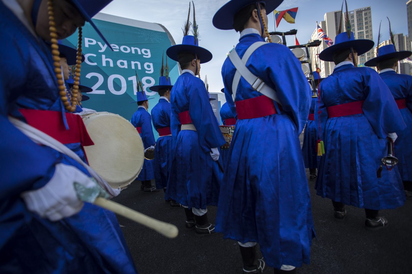 Nations walking during a parade