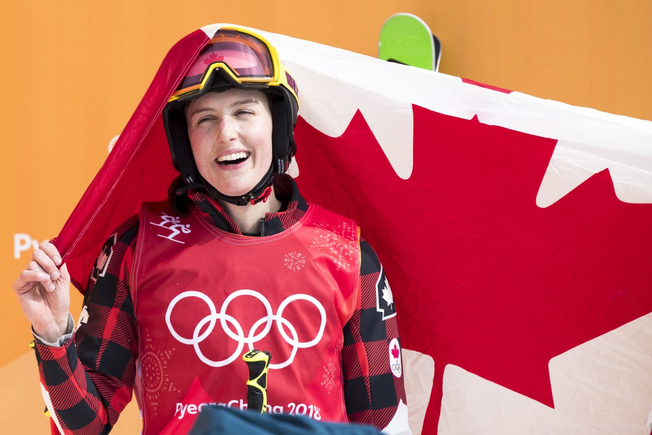 Team Canada's Kelsey Serwa wins Gold in the Ladies Ski Cross at Phoenix Snow Park during the PyeongChang 2018 Olympic Winter Games in Bokwang, South Korea, Friday, February 23, 2018. COC – David Jackson