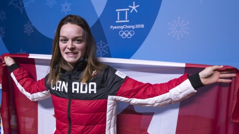 DAJ_20180224_TEAMCANADA_0025071 Team Canada's Kim Boutin is named the Flag Bearer ahead of the closing ceremonies for the PyeongChang 2018 Olympic Winter Games in Pyeongchang, South Korea, Saturday, February 24, 2018. COC – David Jackson