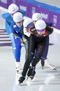DAJ_20180224_TEAMCANADA_0025108 Team Canada's Keri Morrison in the semifinals heat for the Ladies Mass Start Speed Skating Event at the Gangneung Oval during the PyeongChang 2018 Olympic Winter Games in Pyeongchang, South Korea, Saturday, February 24, 2018. COC – David Jackson