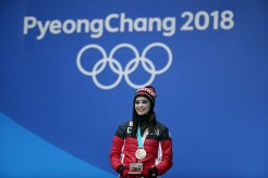 Canada's Kaetlyn Osmond receives her figure skating bronze medal at the PyeongChang 2018 Olympic Winter Games in Korea, Friday, February 23, 2018. THE CANADIAN PRESS/HO - COC Ð David Jackson