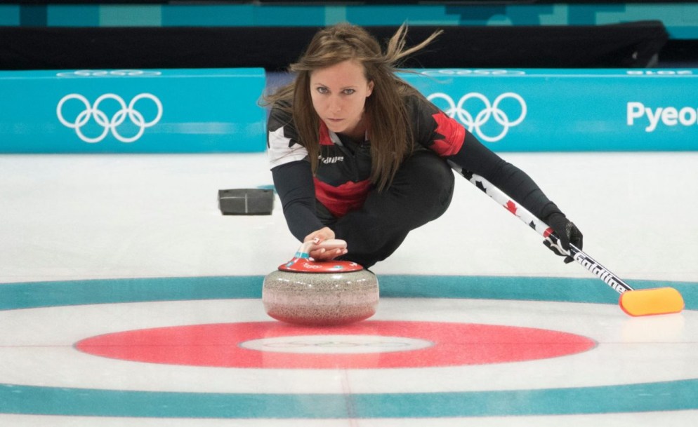 Team Canada skip Rachel Homan leaves the hack