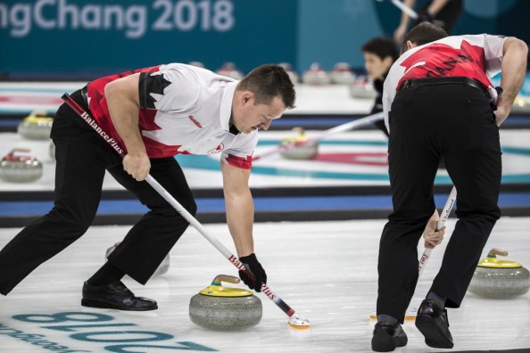 SH-2018-02-20-005536_TeamCanada Team Canada's Team Koe in the round robin of curling at PyeongChang 2018, Tuesday, February 20, 2018. COC Photo by Stephen Hosier