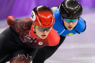 Kim Boutin in action during the Short Track Speed Skating Women's 1500m of the PyeongChang 2018 Winter Olympic Games at Gangneung Ice Arena on February 17, 2018 in Gangneung, South Korea (Photo by Vincent Ethier/COC)