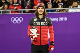 VE180217-05627-TeamCanada Samuel Girard Win gold during the Short Track Speed Skating Men's 1000m of the PyeongChang 2018 Winter Olympic Games at Gangneung Ice Arena on February 17, 2018 in Gangneung, South Korea (Photo by Vincent Ethier/COC)
