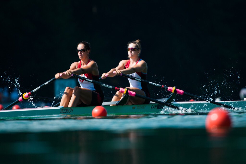 Team Canada's women's double sculls crew, Andrea Proske and Gabrielle Smith race to silver at the World Rowing Cup III in Lucerne, Switzerland on July 15, 2018.
