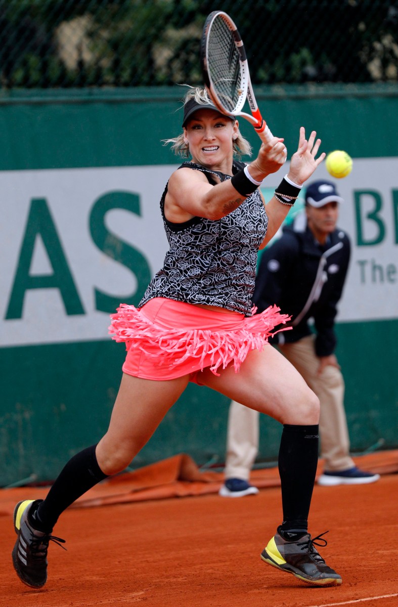 Bethanie Mattek-Sands of the U.S. returns the ball