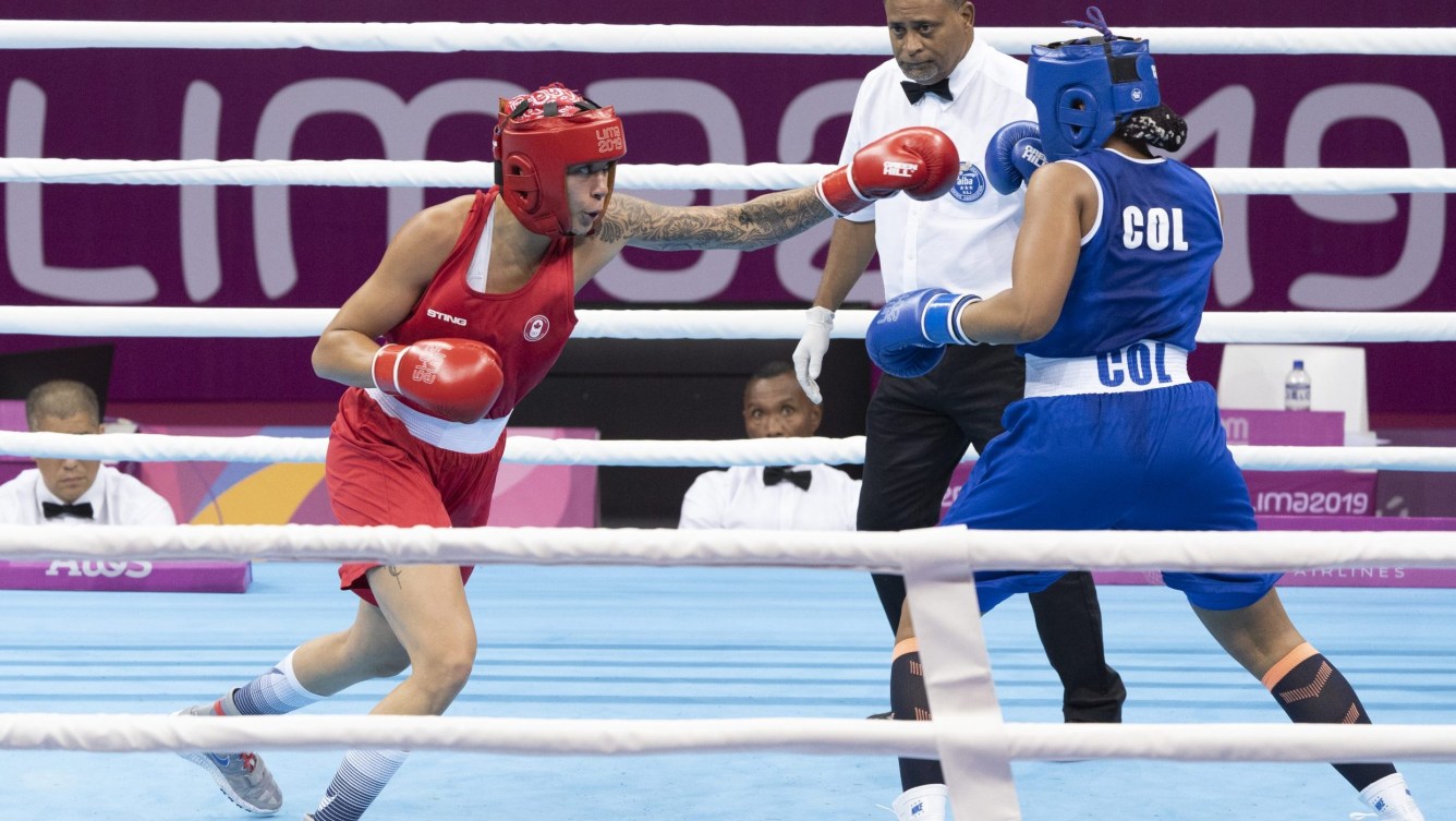 Team Canada's Tammara Thilbeault wins bronze in the middle weight boxing at the Lima 2019 Pan American Games