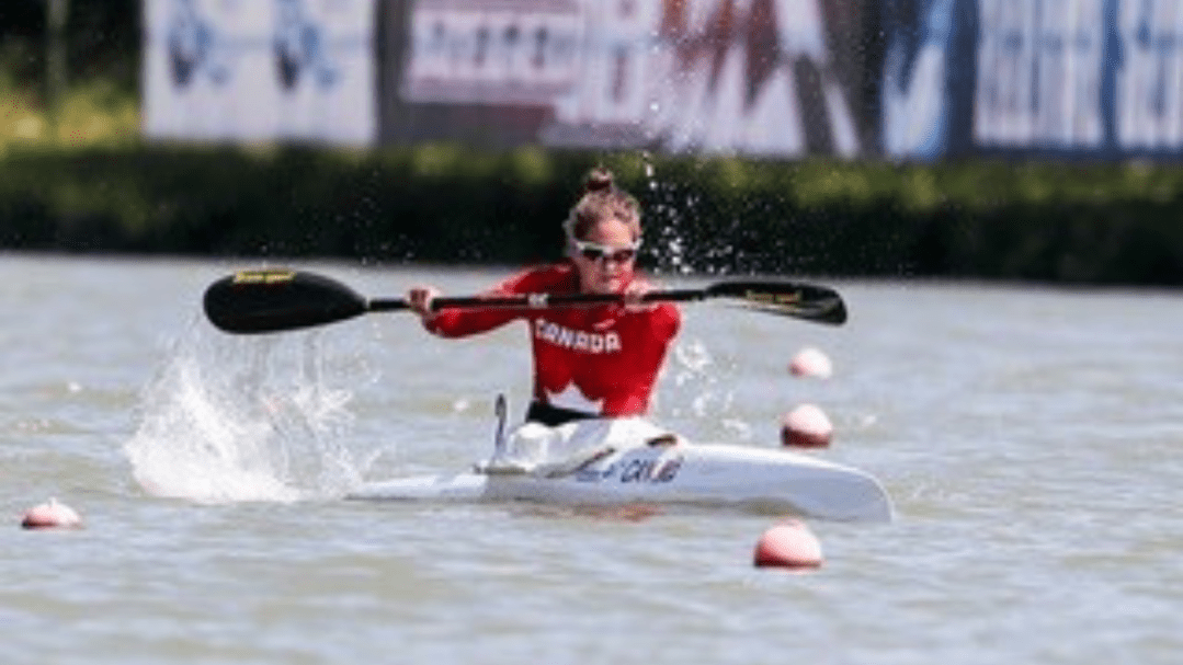 Kayaker competing