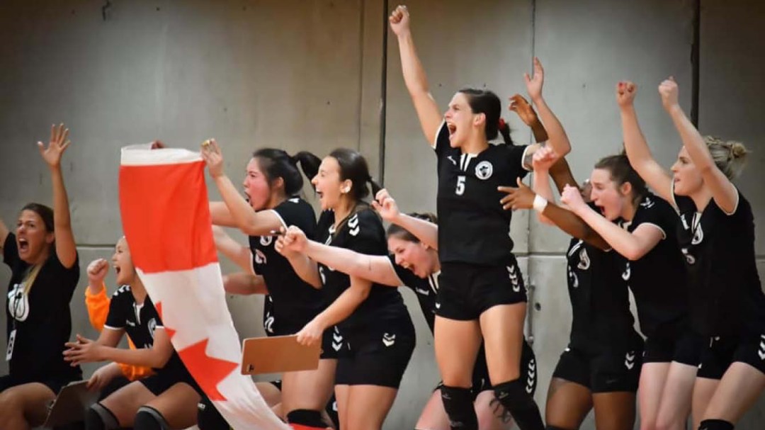 Women's team celebrating