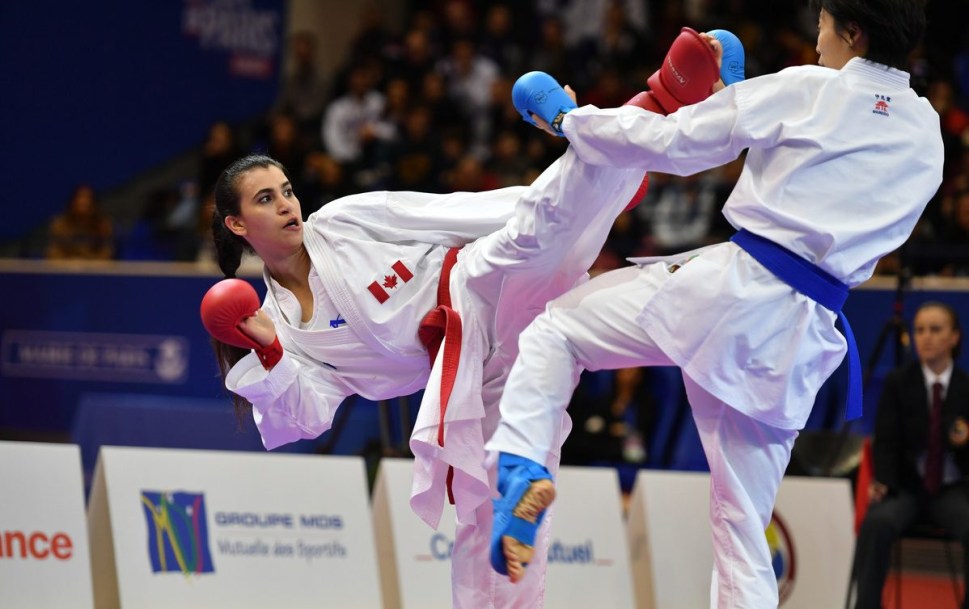 Jumaa Haya competes in karate