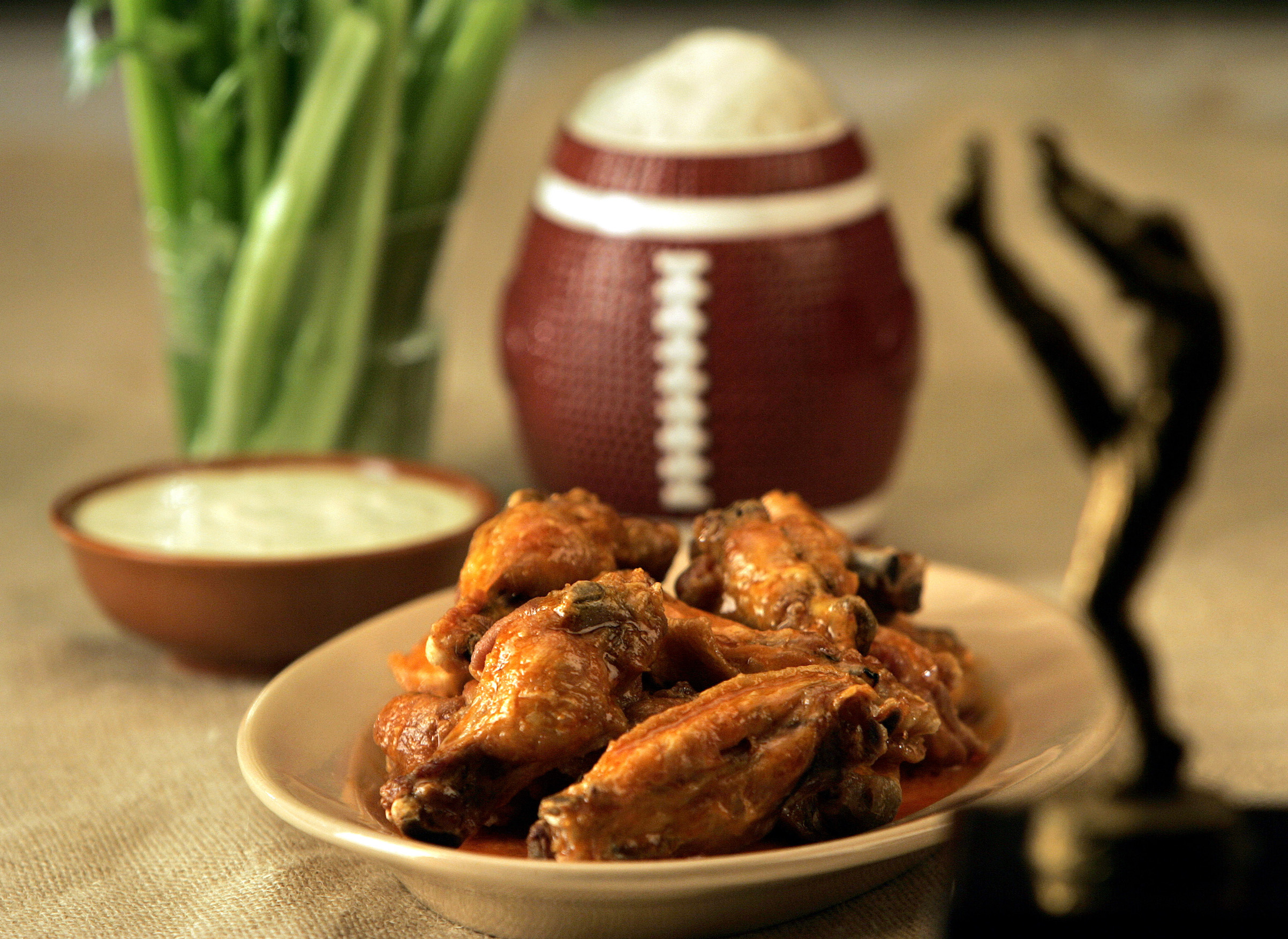 A bowl of Buffalo chicken wings