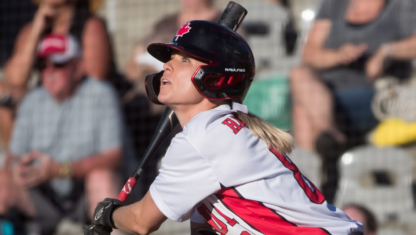 Victoria Hayward watches the ball she hit