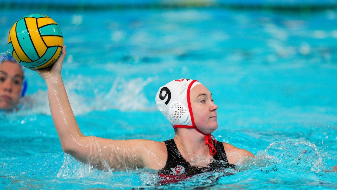 Hayley McKelvey prepares to throw the ball