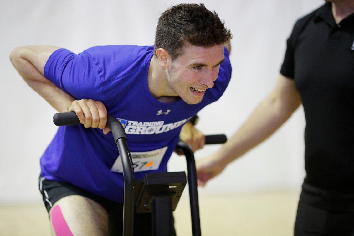 Liam Smedley tests his fitness during RBC Training Ground