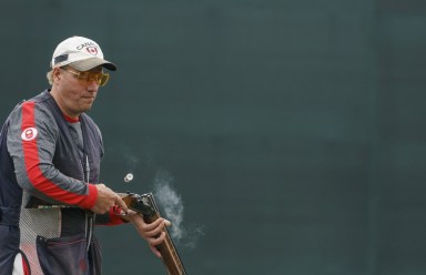 Curtis Wennberg competes in trap shooting