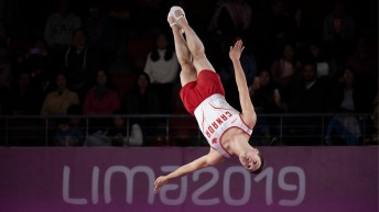 Athlete flipping in the air