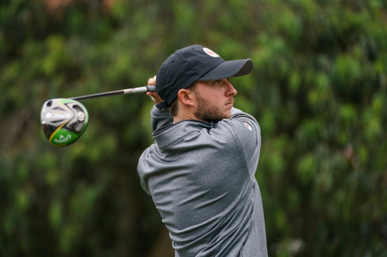 golfer finishes swing