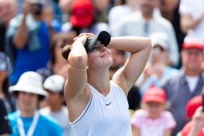 Bianca Andreescu looks to the sky