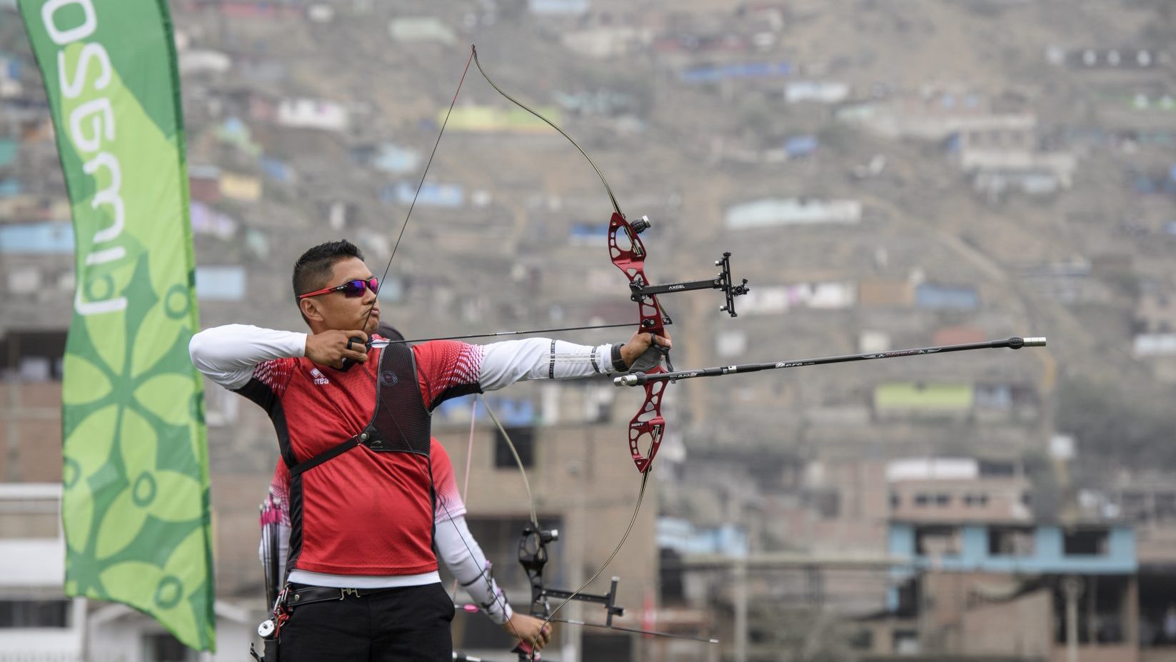 Crispin Duenas competes in archery at Lima 2019