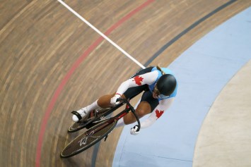 cyclist on the track