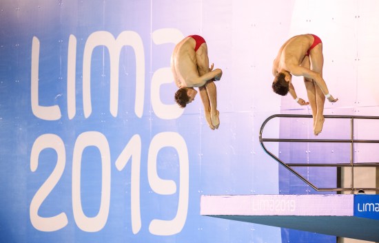 Vincent Riendeau and Nathan Zsombor-Murray diving