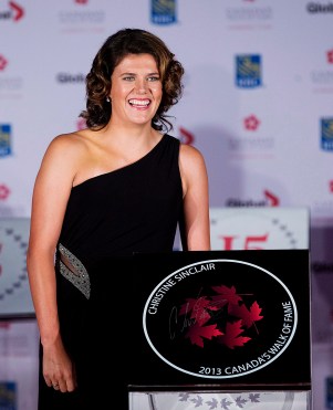 Christine Sinclair at Canada's Walk of Fame ceremony