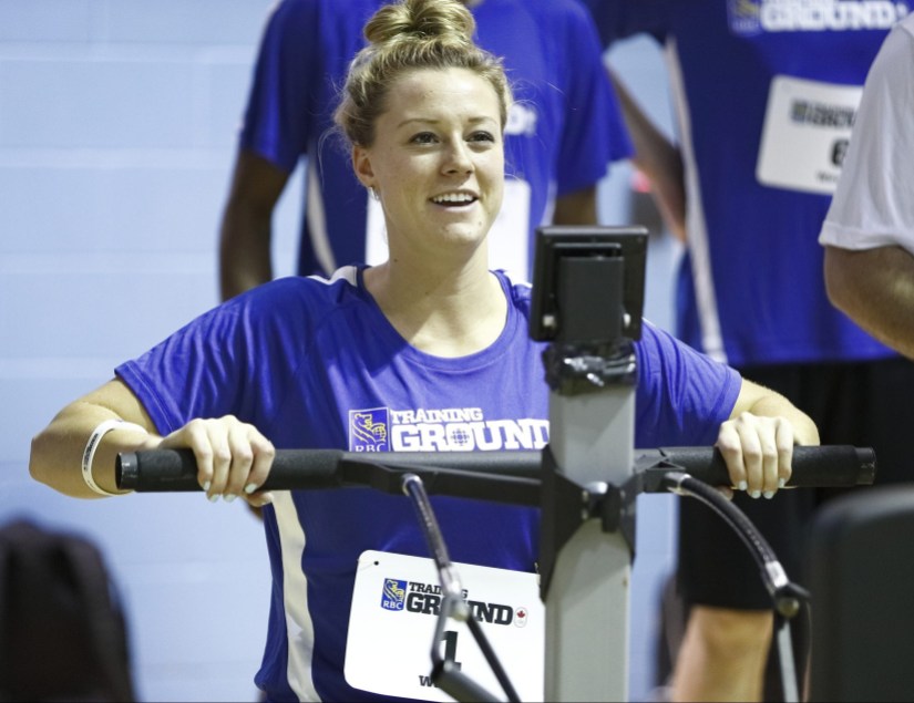Team Canada Kelsey Mitchell RBC TG Kelsey Mitchell on the rowing machine at RBC Training Ground