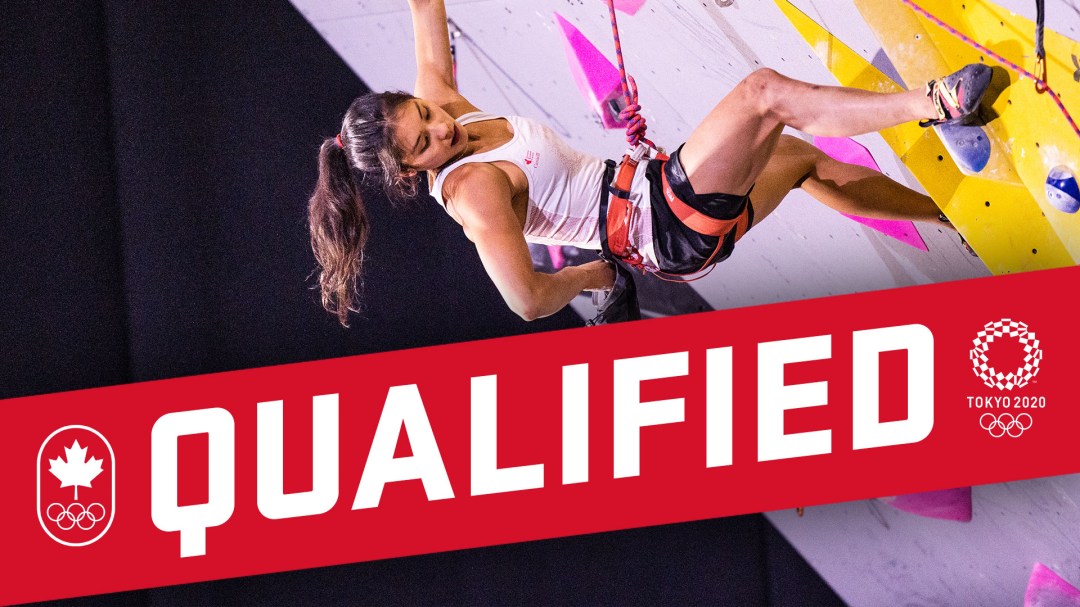 Qualified graphic with photo of Alannah Yip climbing during a lead event.
