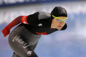 Canada's Isabelle Weidemann competes in long track speed skating