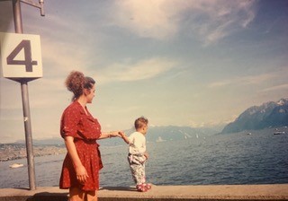 Brandie Wilkerson and her mother take a walk