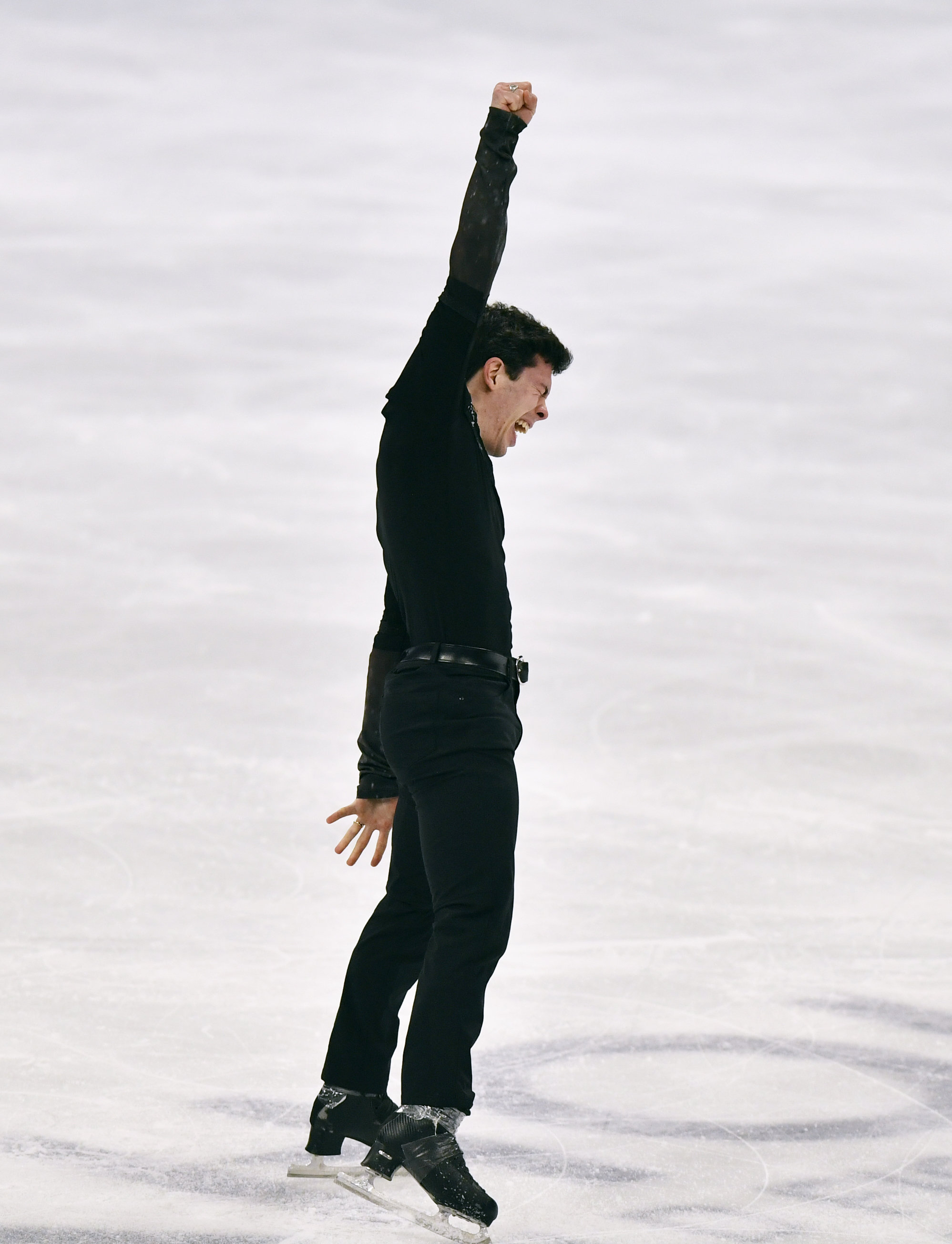 Keegan Messing of Canada performs during the Men Free Skating Program at the Figure Skating World Championships in Stockholm, Sweden, Saturday, March 27, 2021.