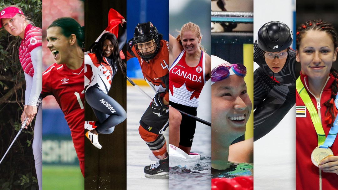 Collage of Team Canada women athletes