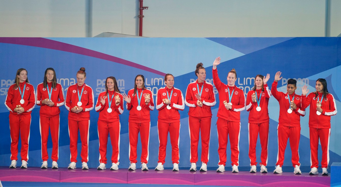 Canada takes the silver medal in women's water polo final at the Lima Pan American Games on Saturday, Aug. 10, 2019. THE CANADIAN PRESS/HO-COC, Dave Holland, *MANDATORY CREDIT*