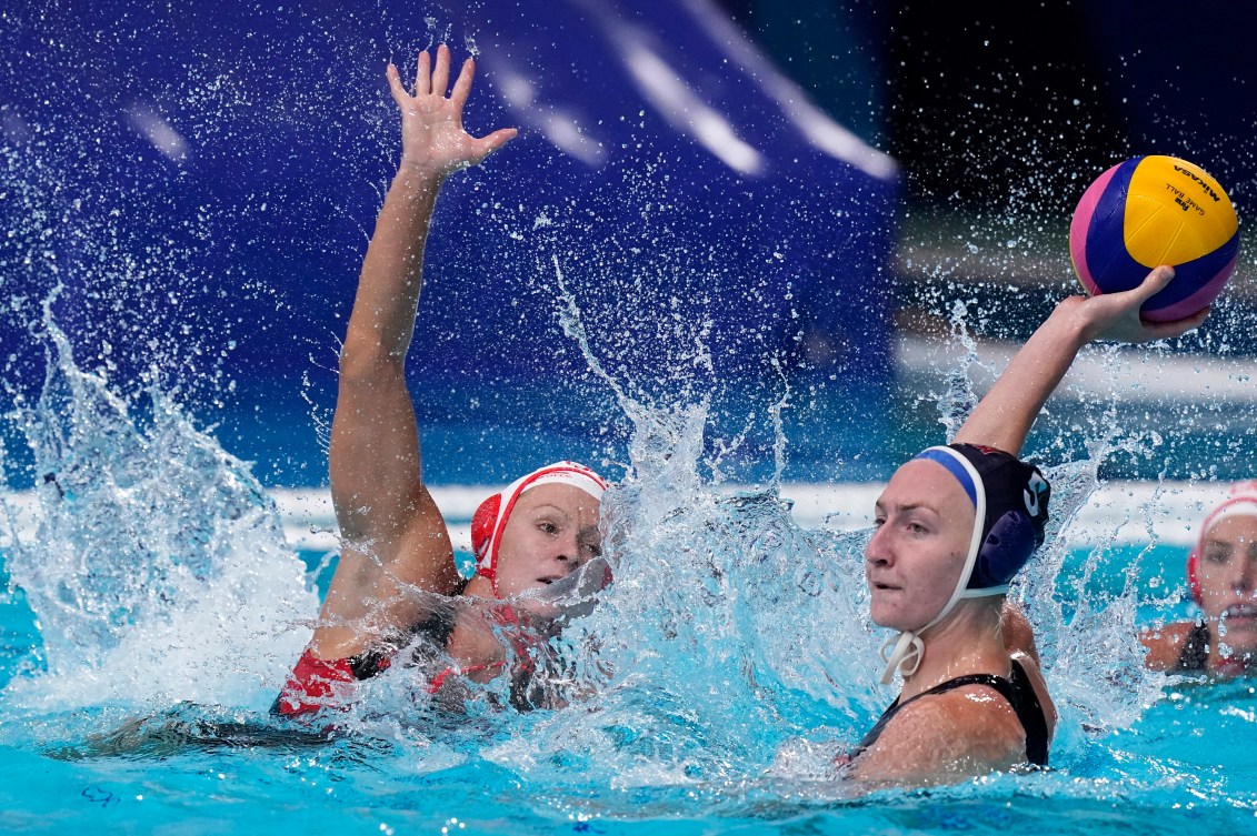 Kelly McKee guards against United States