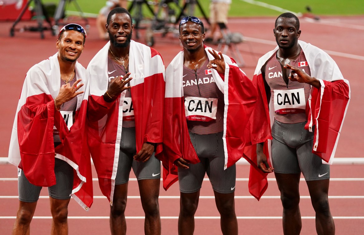 Men's 4x100m relay team celebrates bronze at Tokyo 2020